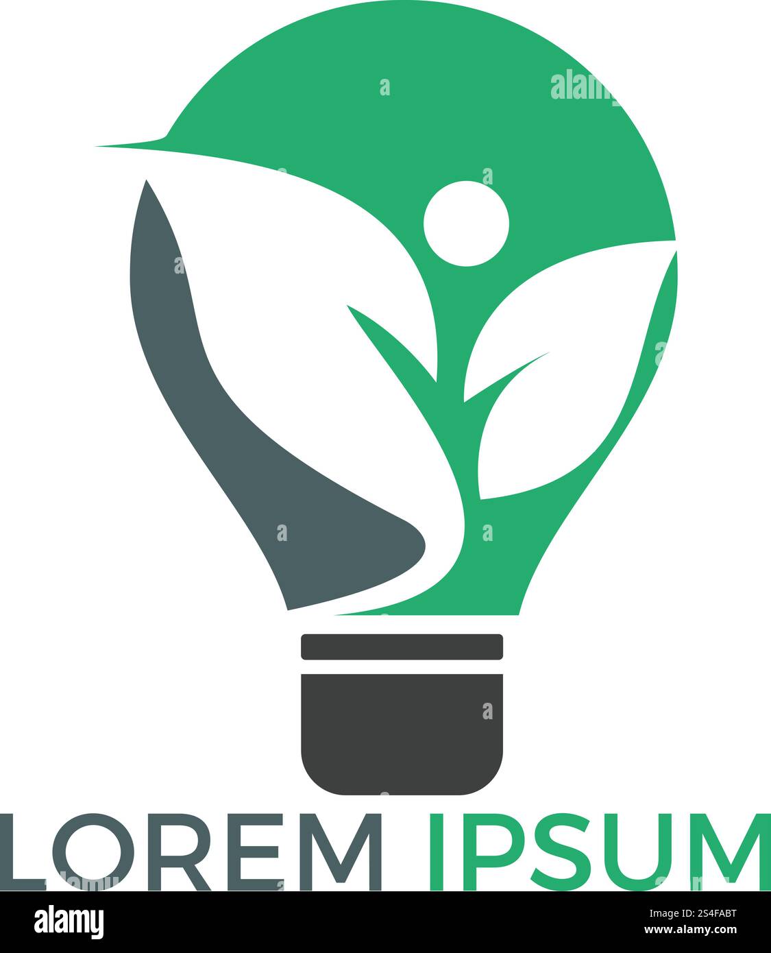 Lampen- und Leaves-Logo. Idee und Öko-Symbol oder Symbol. Einzigartige Designvorlage für organische und Glühbirnen. Stock Vektor