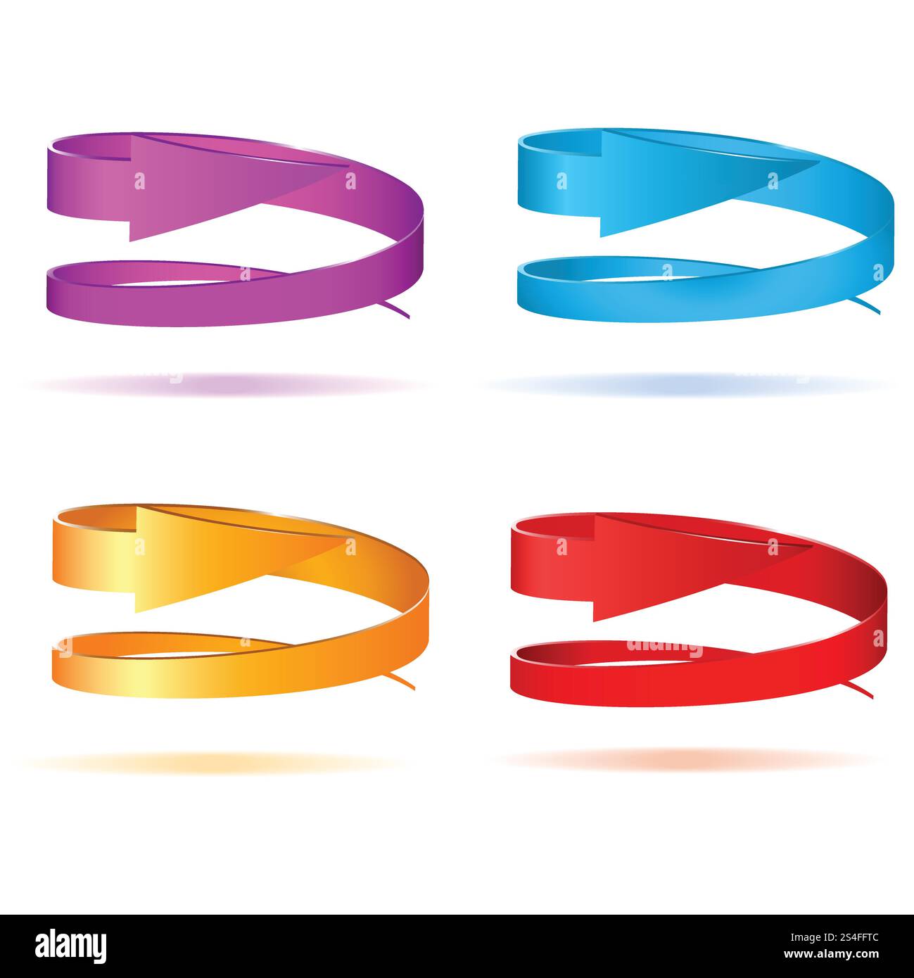 Satz kreisförmiger 3D-Pfeile Stock Vektor