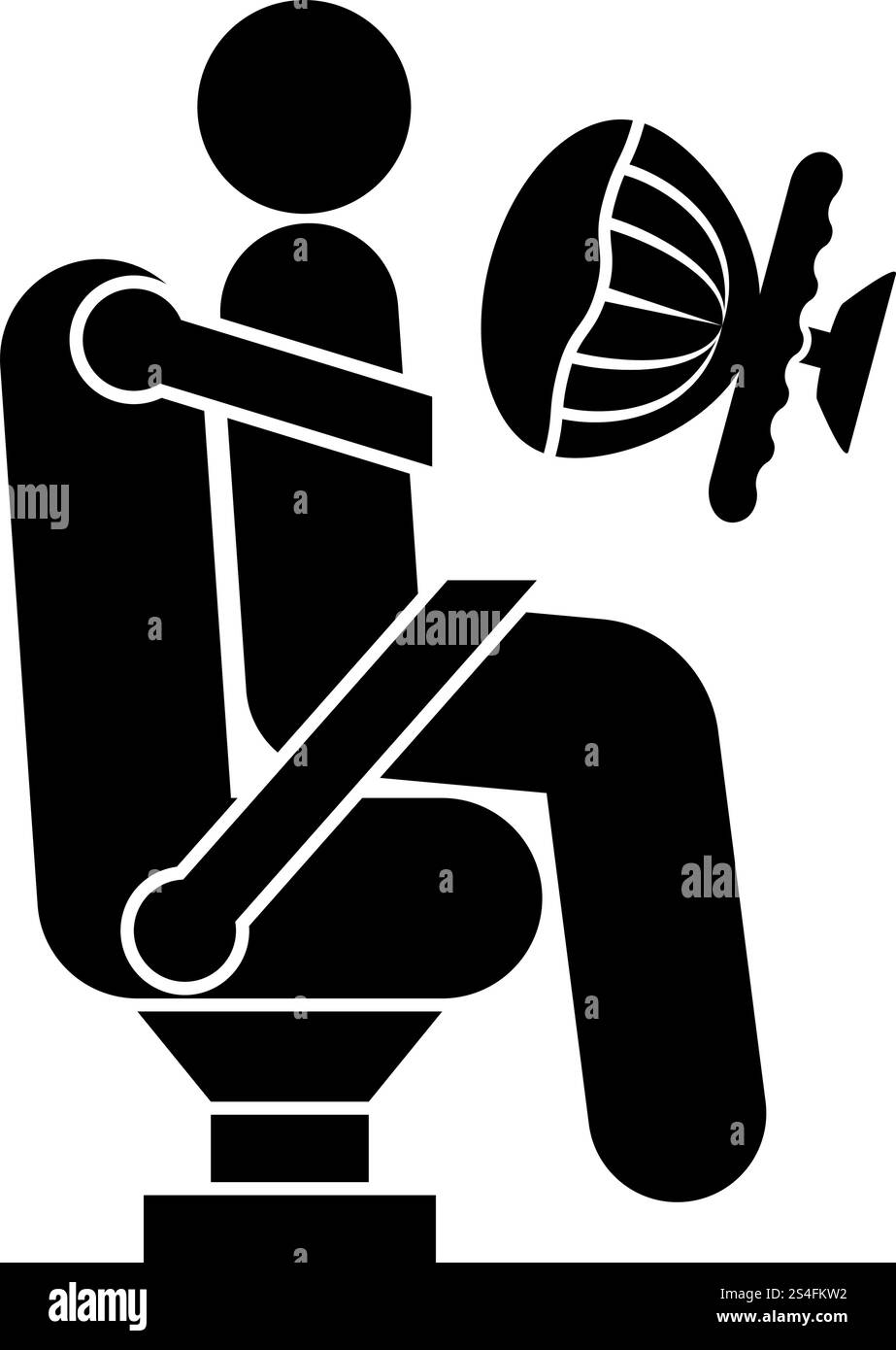 Fahrer am Steuer eines Fahrzeugs einen Sicherheitsgurt und Airbag Mann auto Symbol Farbe schwarz Vector Illustration Flat Style simple Image Stock Vektor