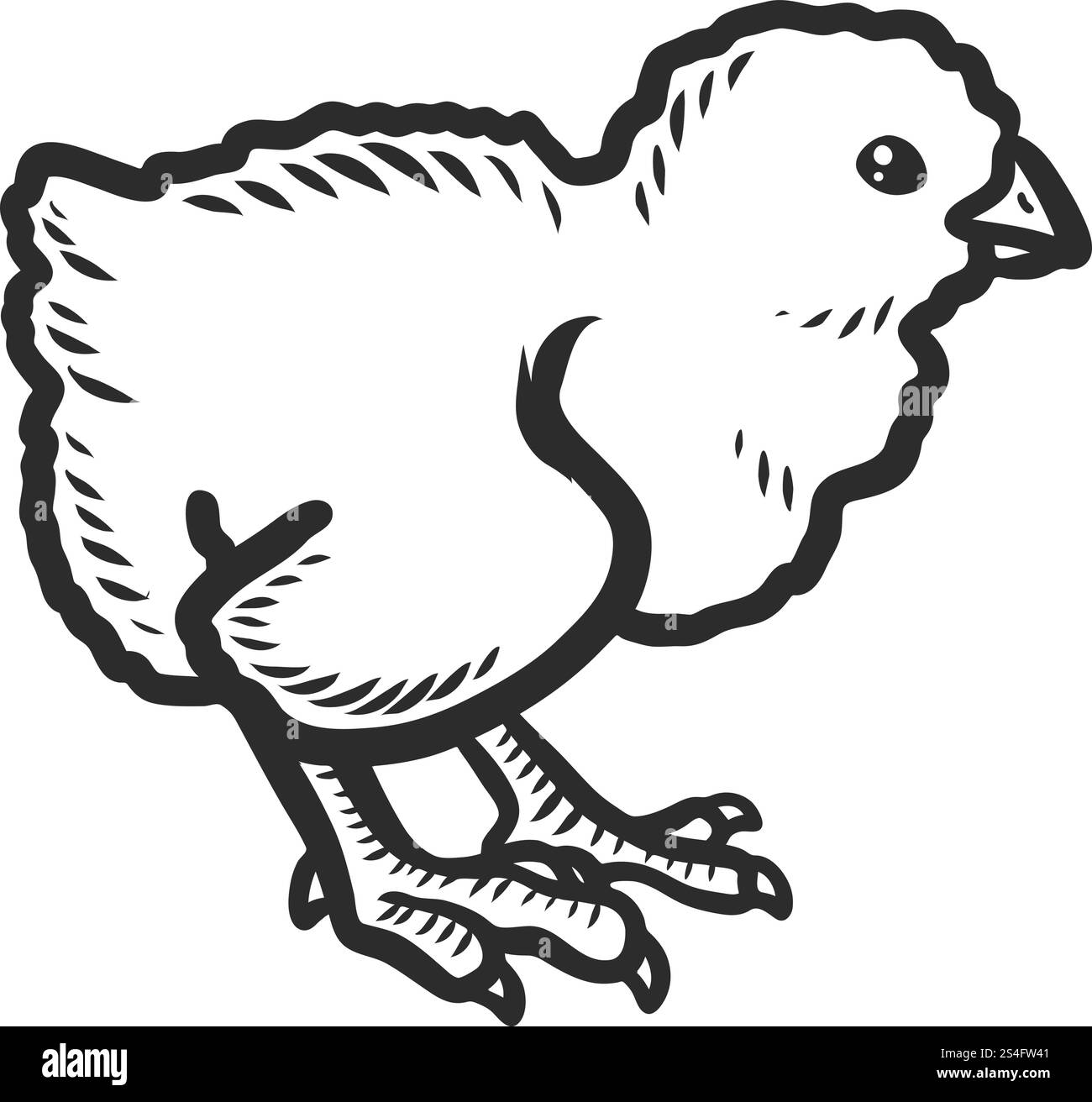 Chick-Symbol. Handgezeichnete Illustration des Chick Vector Icons für Webdesign. Chick Icon, handgezeichneter Stil Stock Vektor