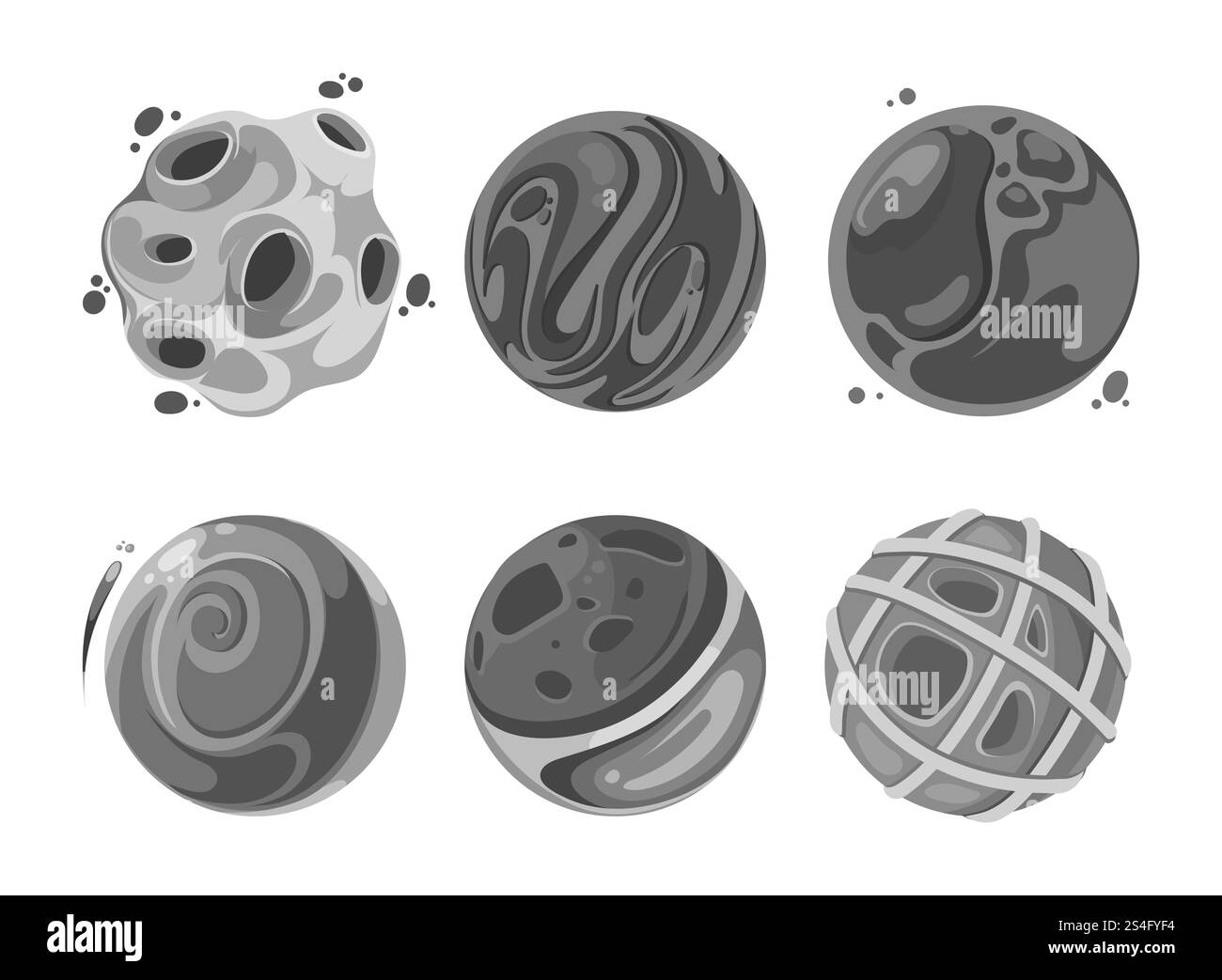 Abbildung der Satelliten. Vektorset-Symbol abstrakte Elemente im Raum. Abbildung der Satelliten Stock Vektor