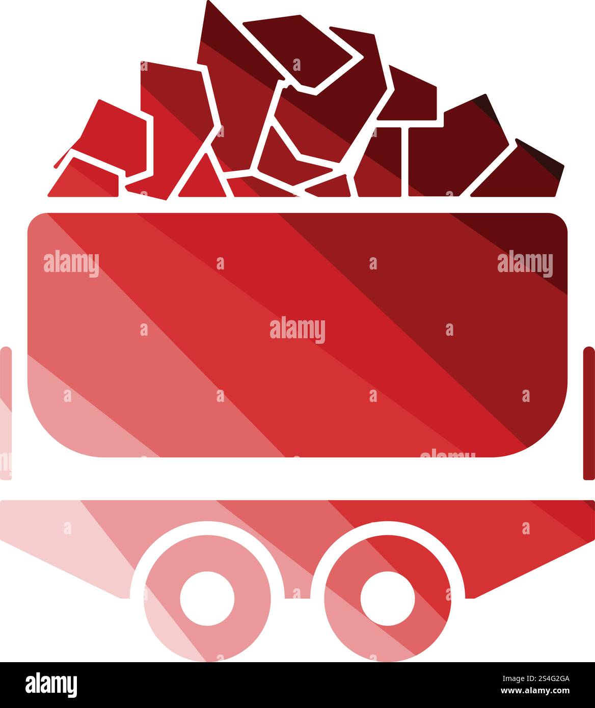 Mine-Kohle-Trolley-Symbol. Flache Farbgestaltung. Vektor-Illustration. Stock Vektor