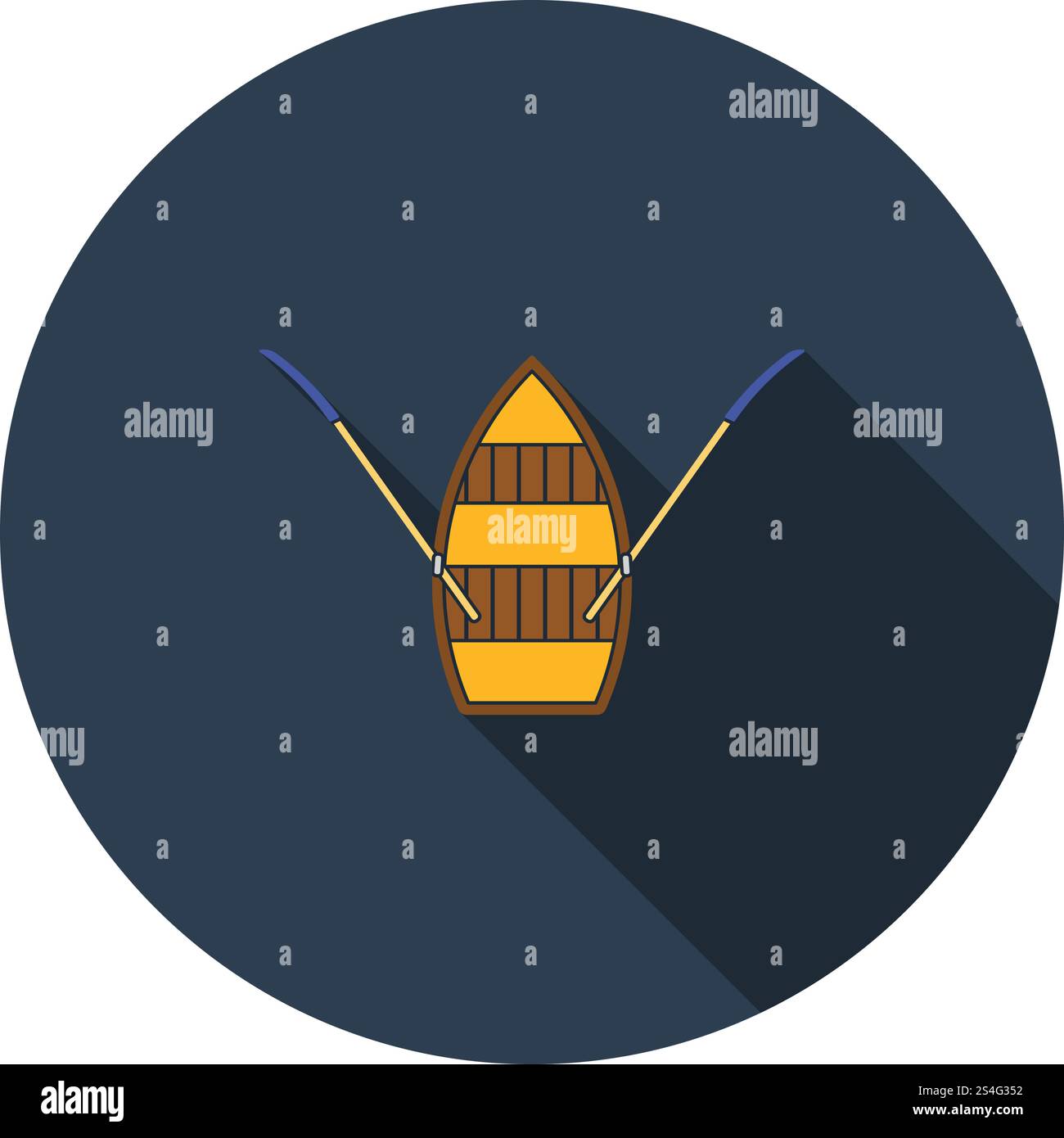 Tretboot Symbol. Flache Farbgestaltung. Vector Illustration. Stock Vektor