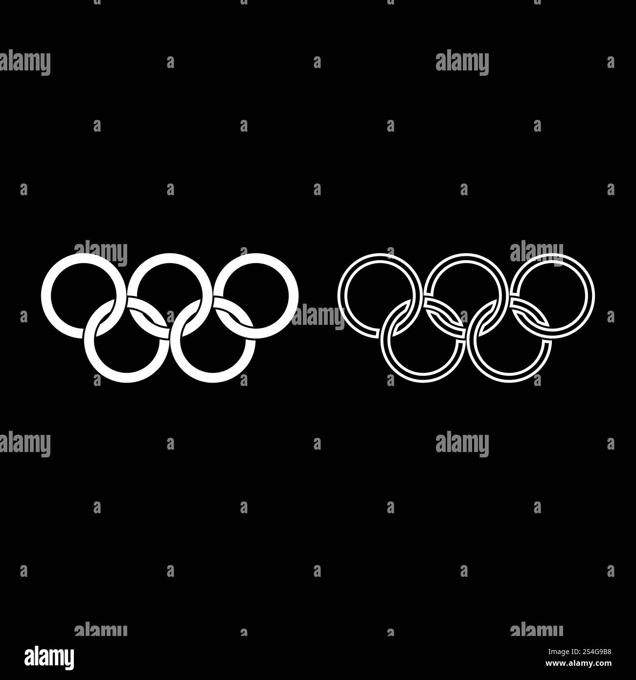 Olympische Ringe fünf olympischen Ringen das Symbol Farbe weiß Vektor-illustration Flat Style einfach Bild einstellen Stock Vektor