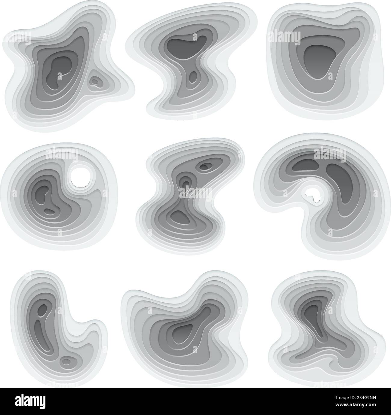 Abstrakte, geometrisch gekrümmte abstrakte Vektorelemente in Papierform für Geschäftsbroschüren. Geometrische abstrakte Origami-Papierillustration. Abstrakte, geometrisch gekrümmte abstrakte Vektorelemente in Papierform für Geschäftsbroschüren Stock Vektor