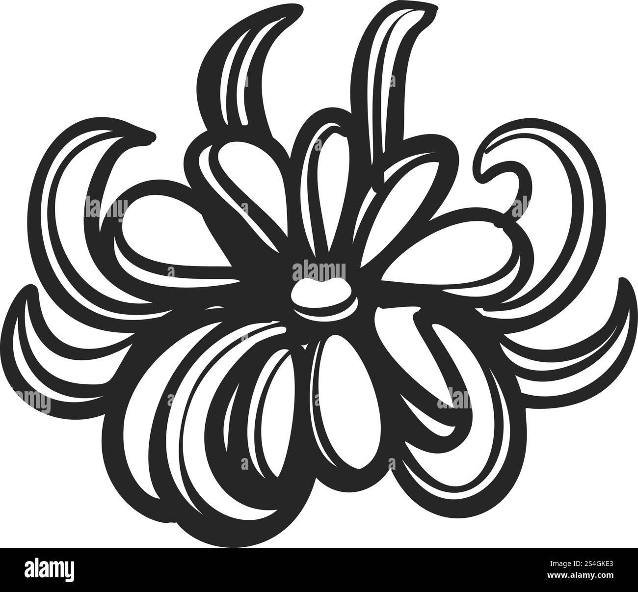 Bio-Calendula-Symbol. Einfache Illustration des Bio-Calendula-Vektorsymbols für Webdesign isoliert auf weißem Hintergrund. Bio Calendula-Symbol, einfacher Stil Stock Vektor