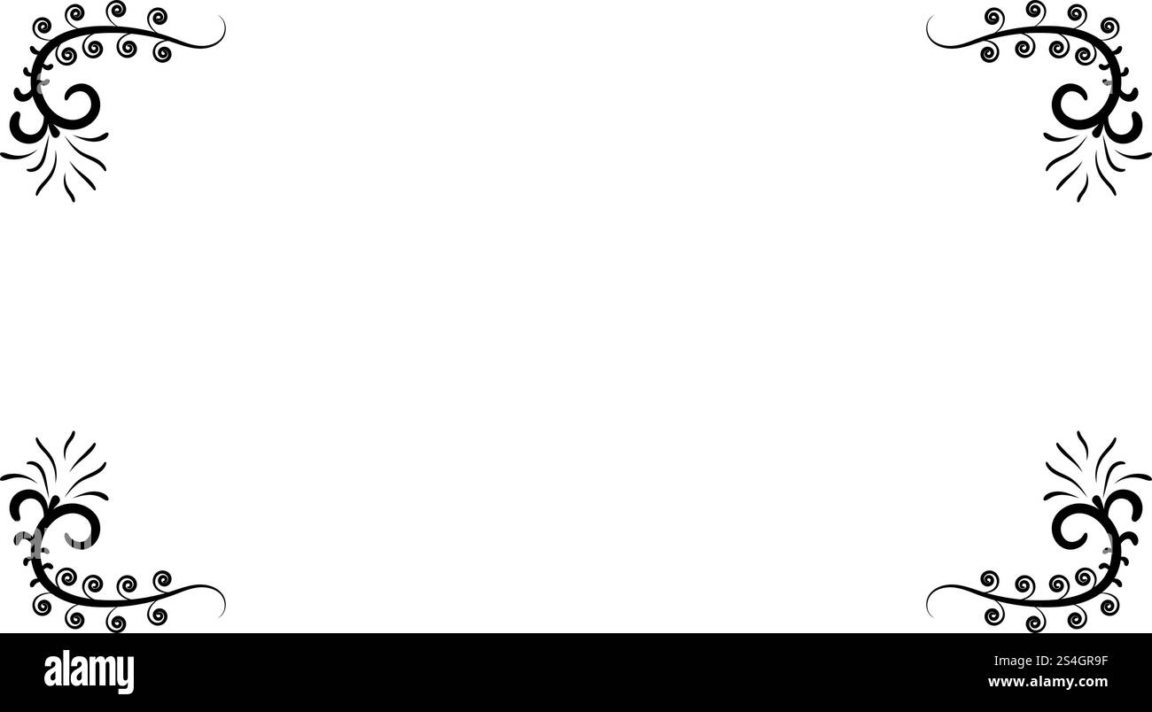 Froral board Kunst Rahmen Symbol Farbe schwarz Vector Illustration Flat Style simple Image Stock Vektor