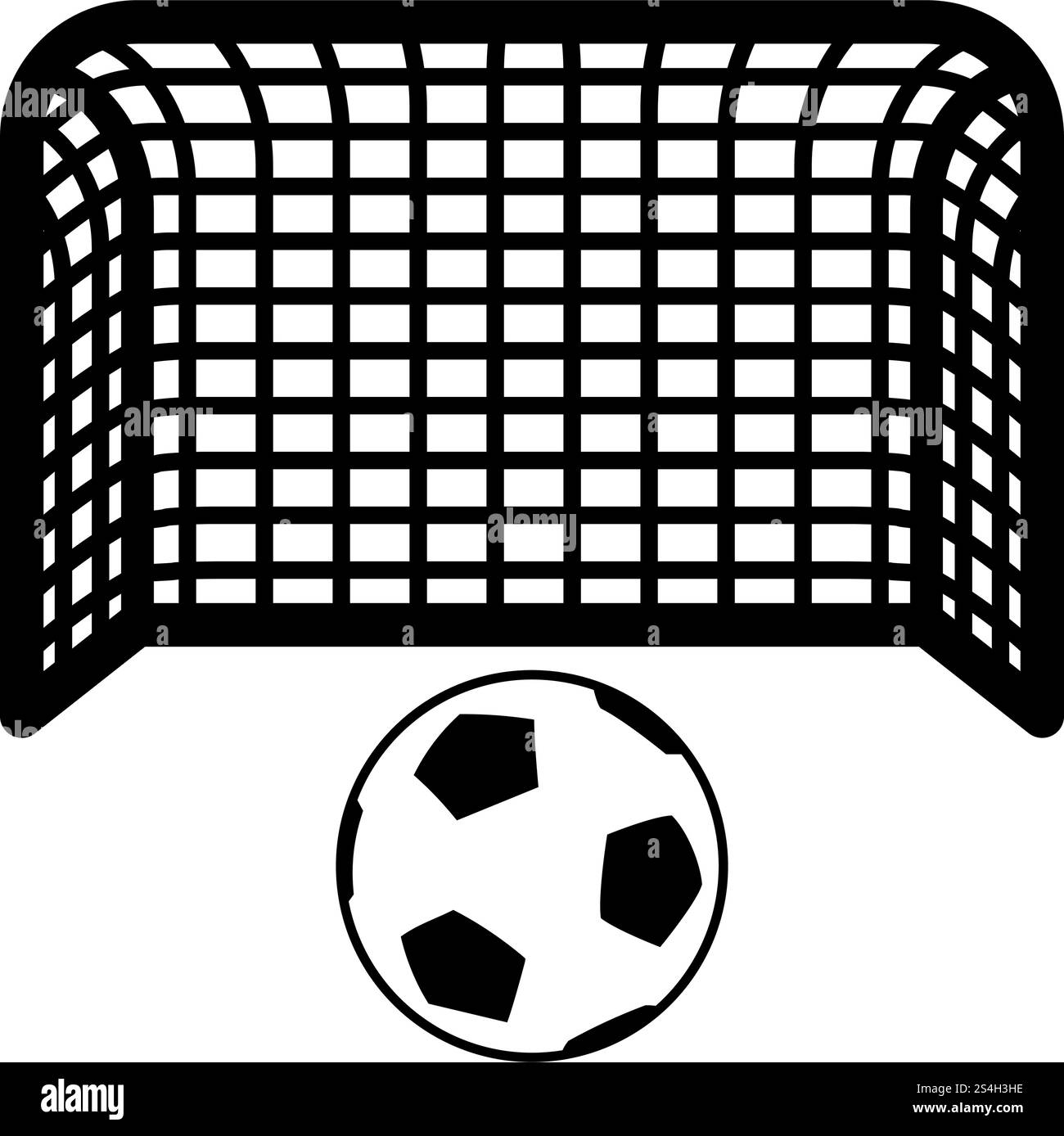 Soccer ball und Tor Strafe Konzept Ziel streben Big Fußball Torpfosten Symbol Farbe schwarz Vector Illustration Flat Style simple Image Stock Vektor