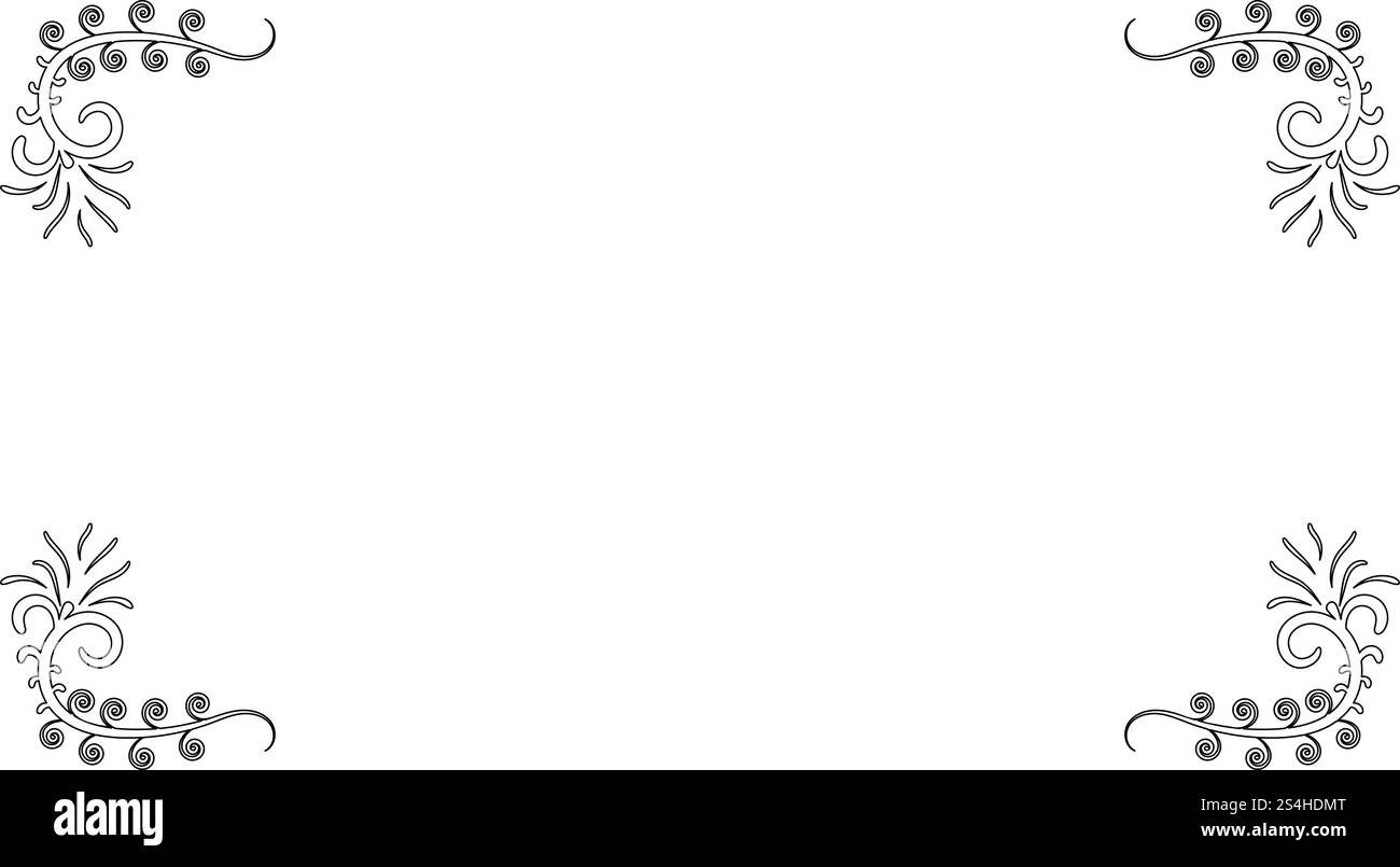 Froral board Kunst Rahmen Symbol outline Schwarz Vector Illustration Flat Style simple Image Stock Vektor