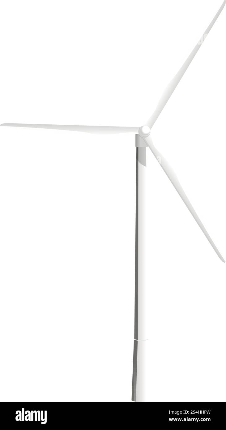 Symbol für Windenergieanlage. Realistische Illustration des Vektorsymbols der Windkraftanlage für Webdesign isoliert auf weißem Hintergrund. Windturbinen-Symbol, realistischer Stil Stock Vektor