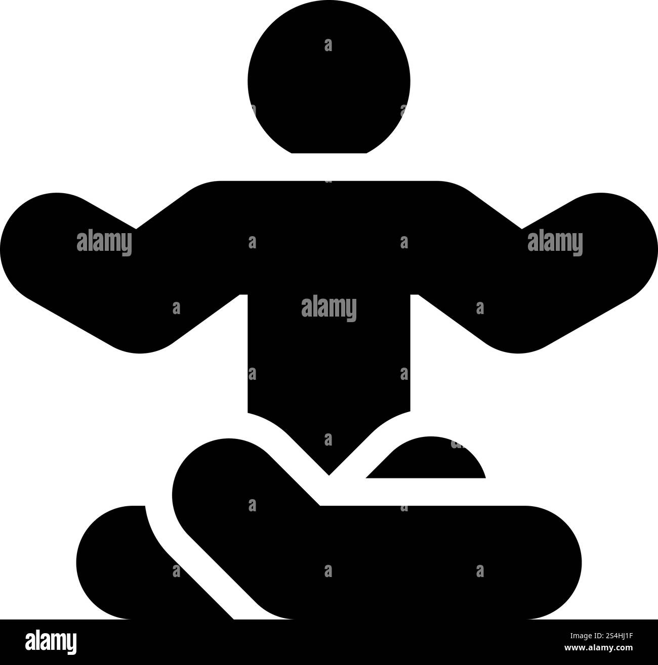 Mann in Yoga pose Symbol Farbe schwarz Vector Illustration Flat Style simple Image Stock Vektor