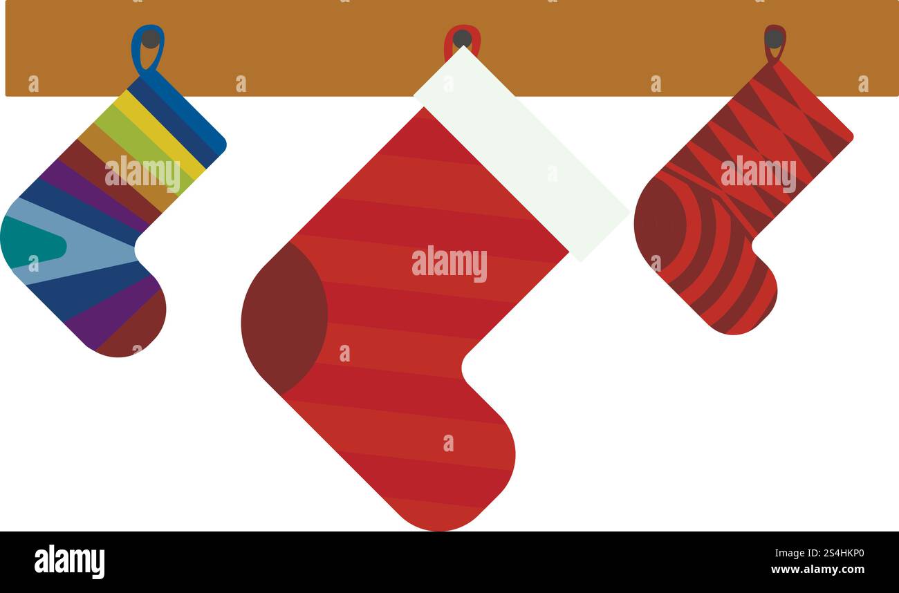 Weihnachtsgeschenk Socken Symbol. Flache Illustration von weihnachtsgeschenk Socken Vektor-Symbol für Webdesign. Weihnachtsgeschenk Socken Ikone, flacher Stil Stock Vektor