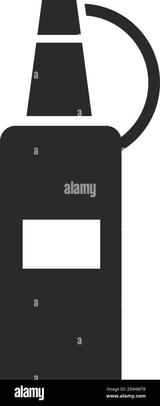 Symbol für Ketchup-Flasche aus Kunststoff. Einfache Illustration des Plastik Ketchup Flasche Vektor Symbol für Web Design isoliert auf weißem Hintergrund. Ketchup-Flasche aus Plastik, einfacher Stil Stock Vektor