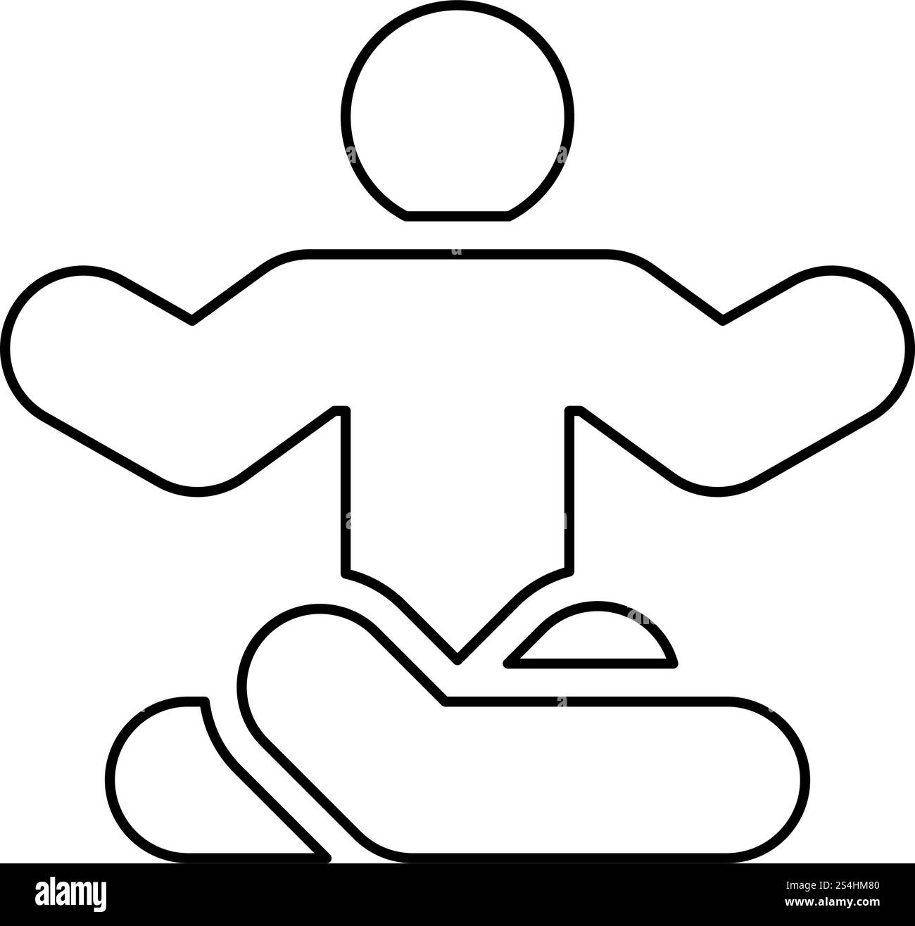 Mann in Yoga pose Symbol outline Schwarz Vector Illustration Flat Style simple Image Stock Vektor