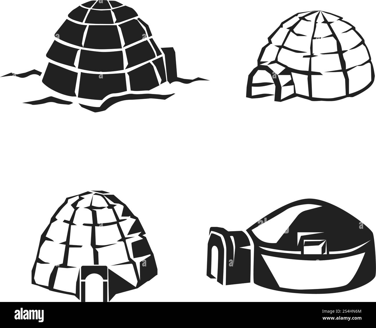 Iglu-Symbolsatz. Einfacher Satz Iglu-Vektorsymbole für Webdesign auf weißem Hintergrund. Iglu-Icon-Set, einfacher Stil Stock Vektor