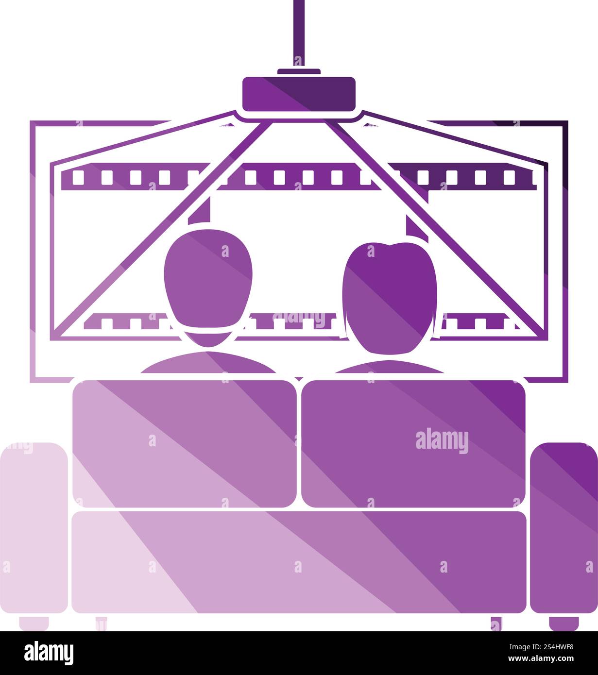 Cinema sofa Symbol. Flache Farbgestaltung. Vector Illustration. Stock Vektor
