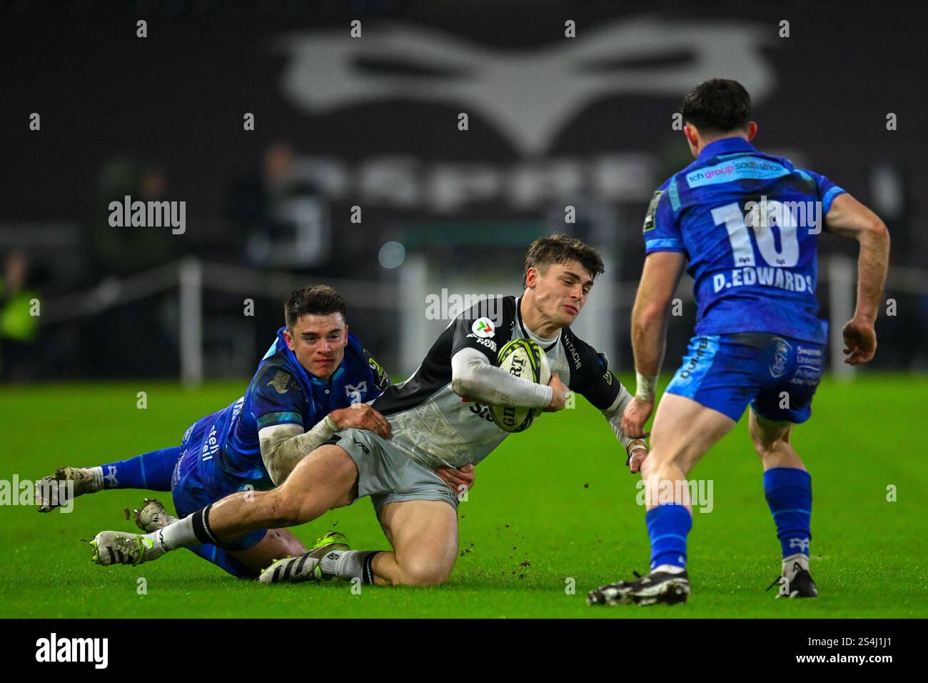 EPCR Challenge Cup Swansea.com Stadium, Wales 01/2025 Ospreys gegen Newcastle Falcons Stockfoto