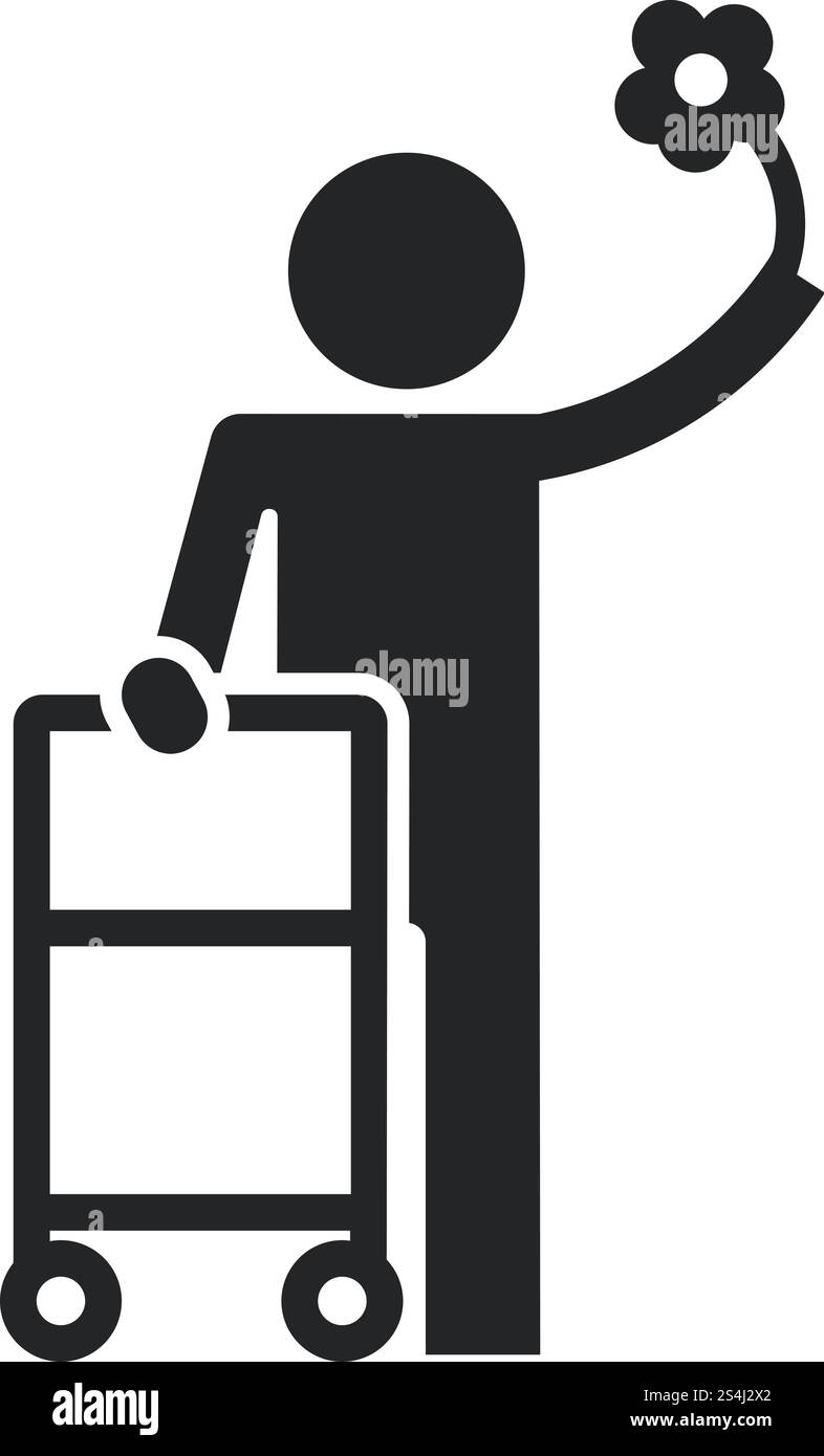 Symbol „man Walker“. Einfache Illustration des man Walker Vektorsymbols für Web-Design isoliert auf weißem Hintergrund. Man Walker-Symbol, einfacher Stil Stock Vektor