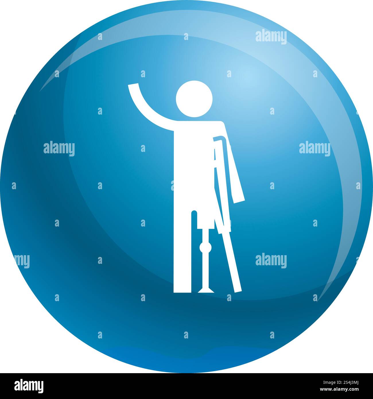 Das Handsymbol der Mannprothese. Einfache Illustration der Mann Prothese Hand Vektor Symbol für Web Design isoliert auf weißem Hintergrund. Mann Prothese Hand Icon, einfache Art Stock Vektor