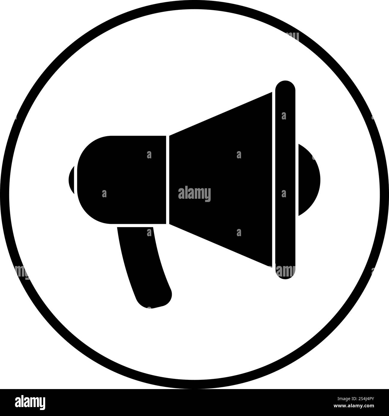 Förderung Megafon-symbol. Dünne Kreis Stencil Design. Vector Illustration. Stock Vektor