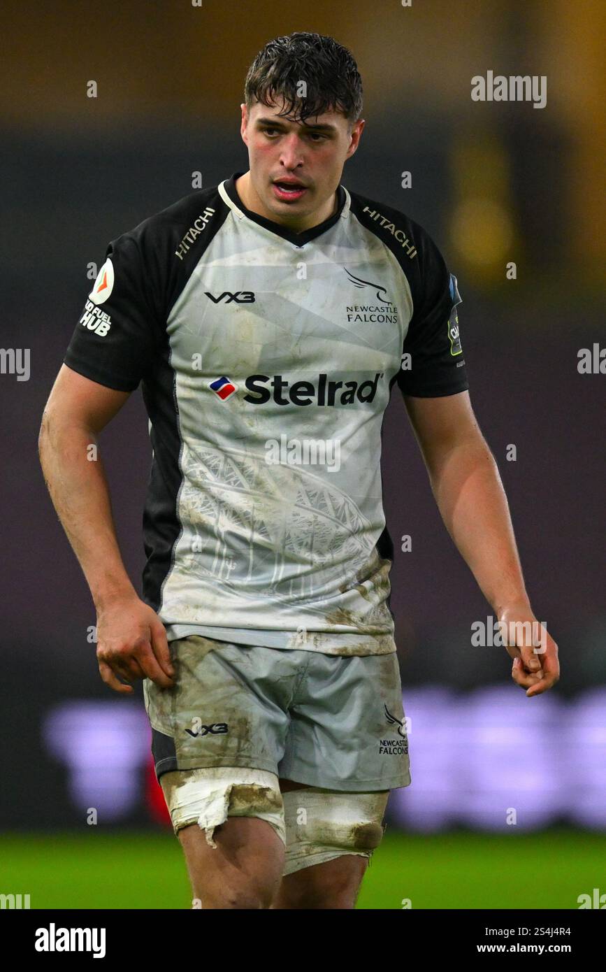 EPCR Challenge Cup Swansea.com Stadium, Wales 01/2025 Ospreys gegen Newcastle Falcons Stockfoto