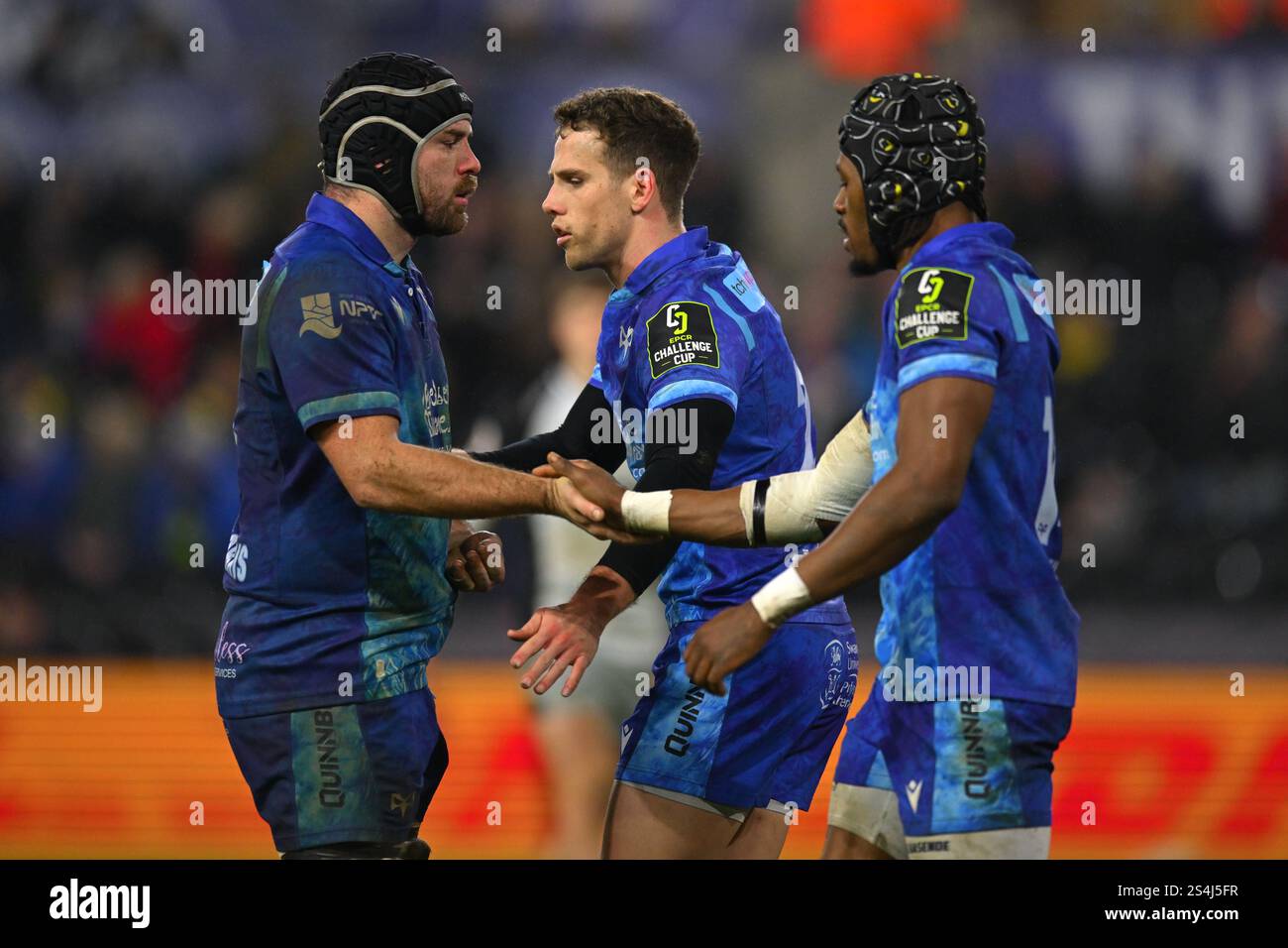 EPCR Challenge Cup Swansea.com Stadium, Wales 01/2025 Ospreys gegen Newcastle Falcons Stockfoto