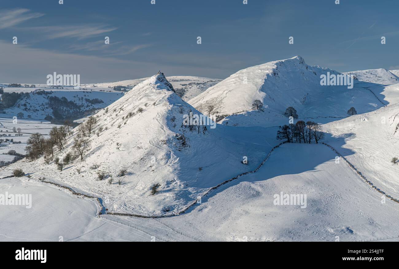 Parkhaus Hügel und Chrom Hill, Peak District Stockfoto