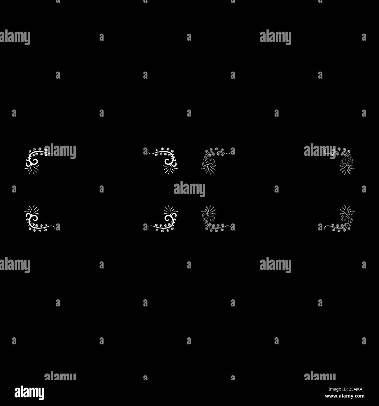 Froral Board Art Rahmen Icon Kontur Set weiß Farbe Vektor Illustration flach Stil einfaches Bild. Froral Board Art Frame Icon Outline Set White Color Vector Illustration Flat Style Bild Stock Vektor