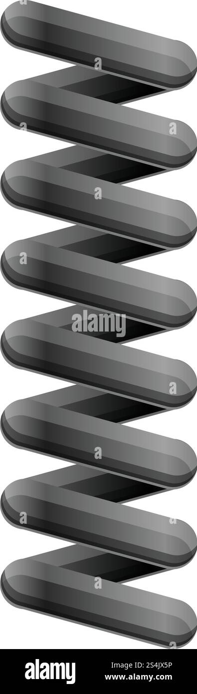 Graues Schraubenfedersymbol. Cartoon des grauen Spulenfedervektorsymbols für Webdesign isoliert auf weißem Hintergrund. Graue Spiralfeder-Ikone, Cartoon-Stil Stock Vektor