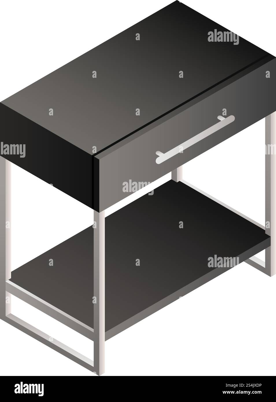 Moderne Nachttischfigur. Isometrisch des modernen Nachttischvektorsymbols für Webdesign isoliert auf weißem Hintergrund. Moderne Nachttischfigur, isometrischer Stil Stock Vektor