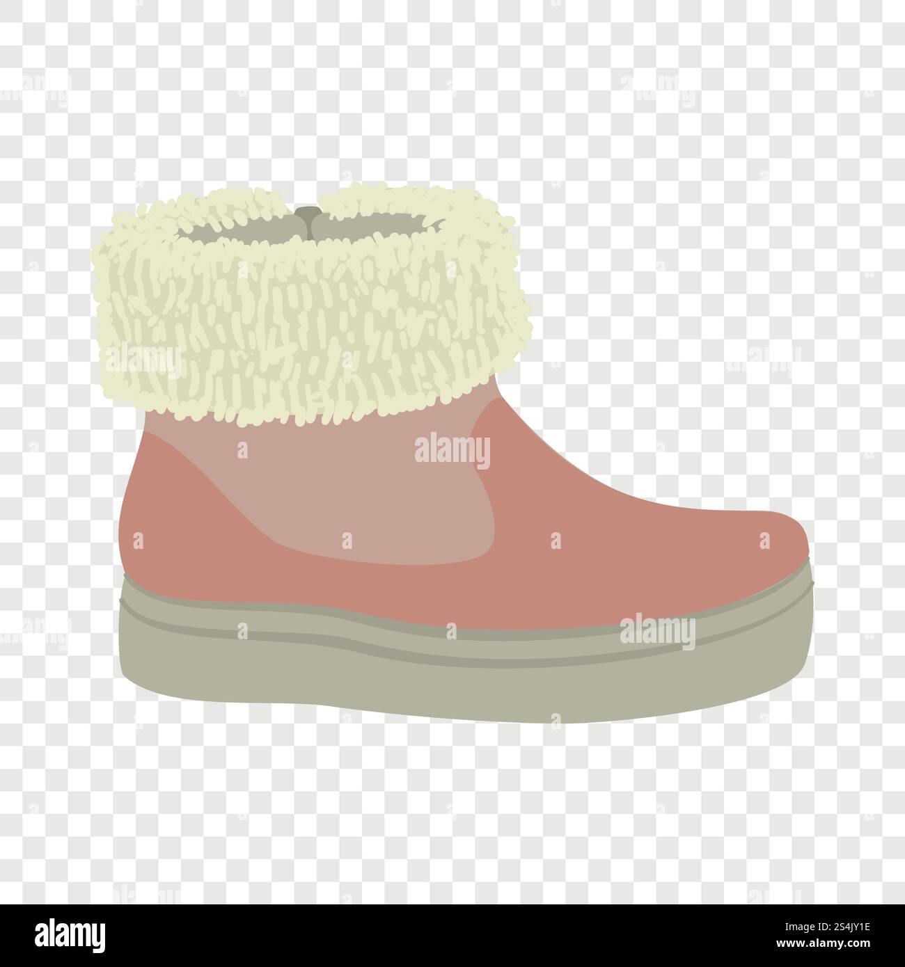 Symbol des Winterschuhs für Damen. Flache Illustration des Schuhvektorsymbols der Winterfrau für Webdesign. Schuh für Damen im Winter, flacher Stil Stock Vektor