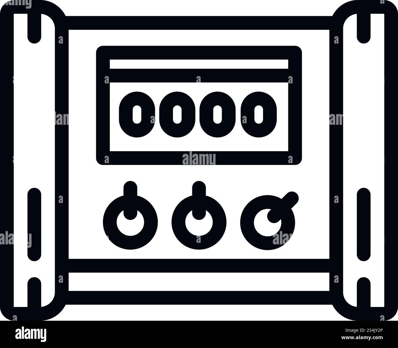 Symbol für elektrischen Mikrocontroller. Umreißen des Vektorsymbols des elektrischen Mikrocontrollers für Webdesign isoliert auf weißem Hintergrund. Symbol für elektrischen Mikrocontroller, Umrissstil Stock Vektor