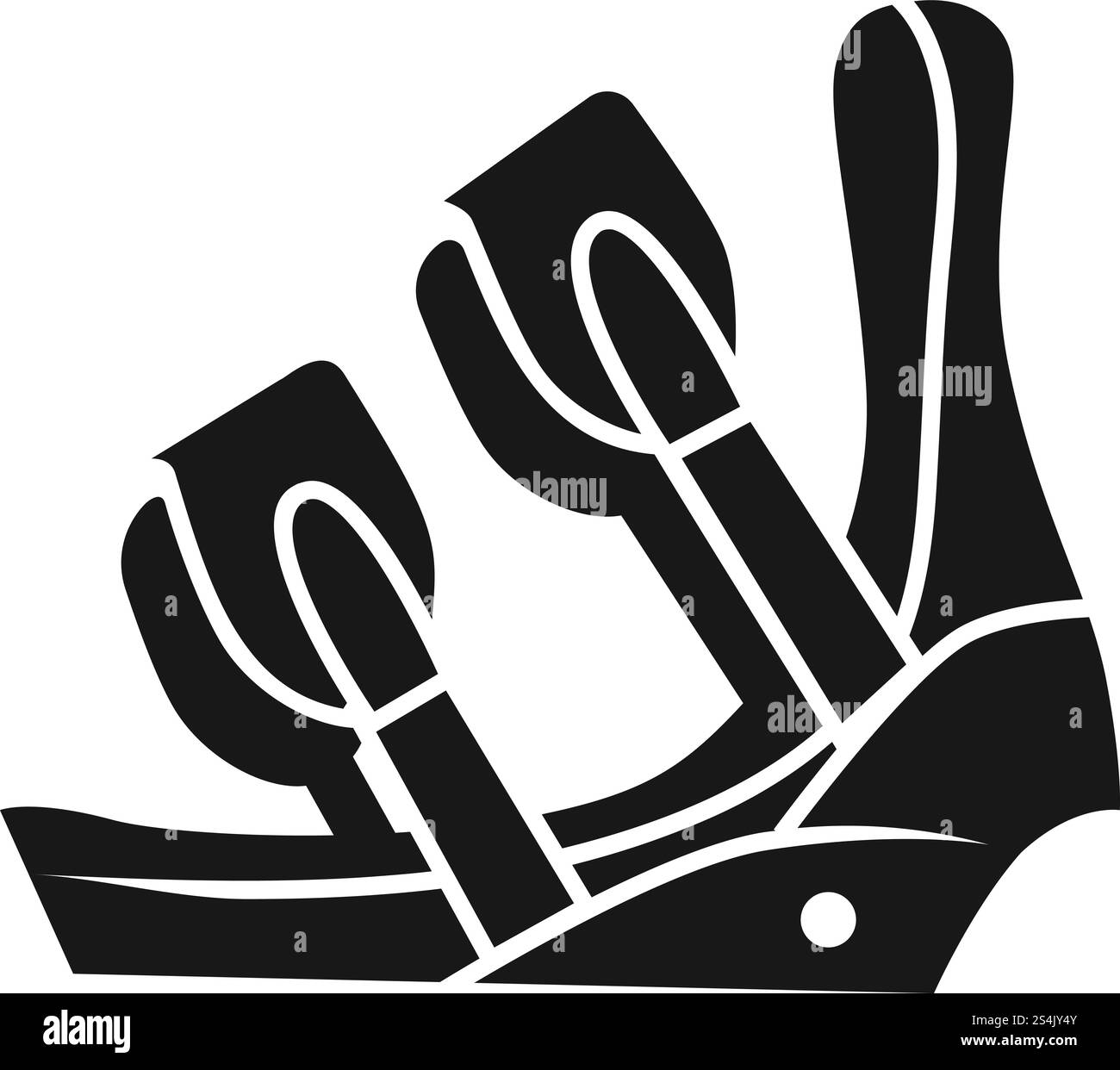 Symbol für Skischuhverschluss. Einfache Illustration des Skischuhverschlussvektorsymbols für Webdesign isoliert auf weißem Hintergrund. Skihuhverschluss-Symbol, schlichter Style Stock Vektor