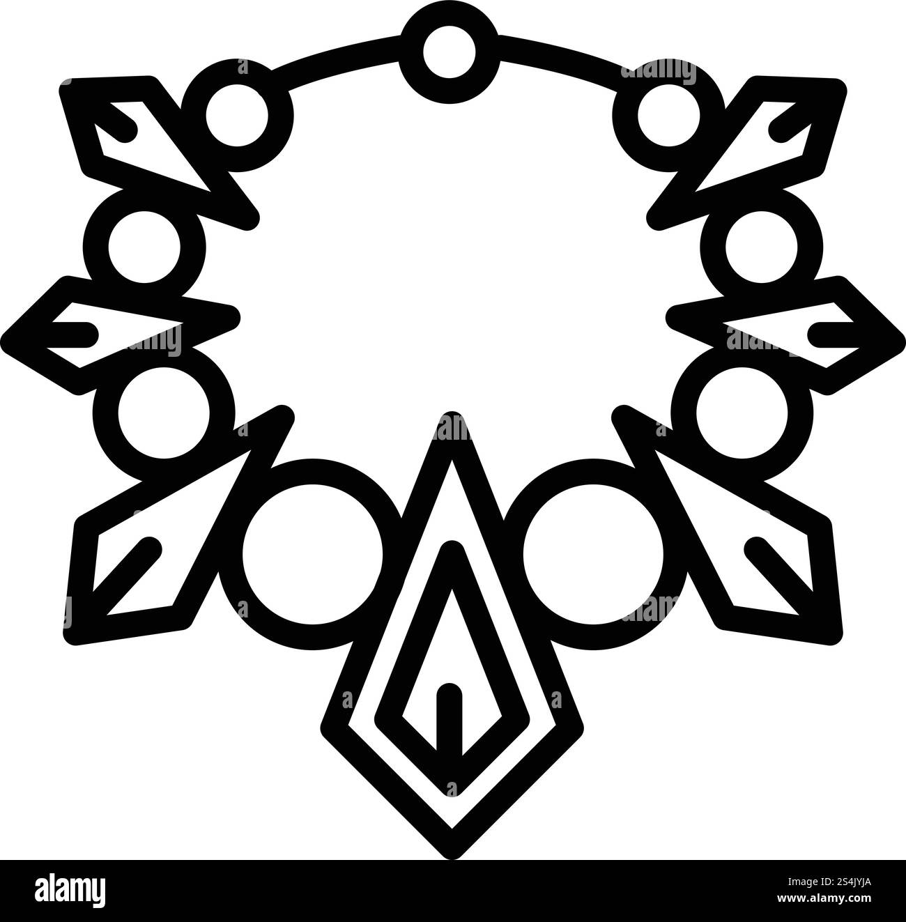 Modische Halskette. Outline Mode Halskette Vektor Symbol für Web Design isoliert auf weißem Hintergrund. Modische Halskette, umrissener Stil Stock Vektor