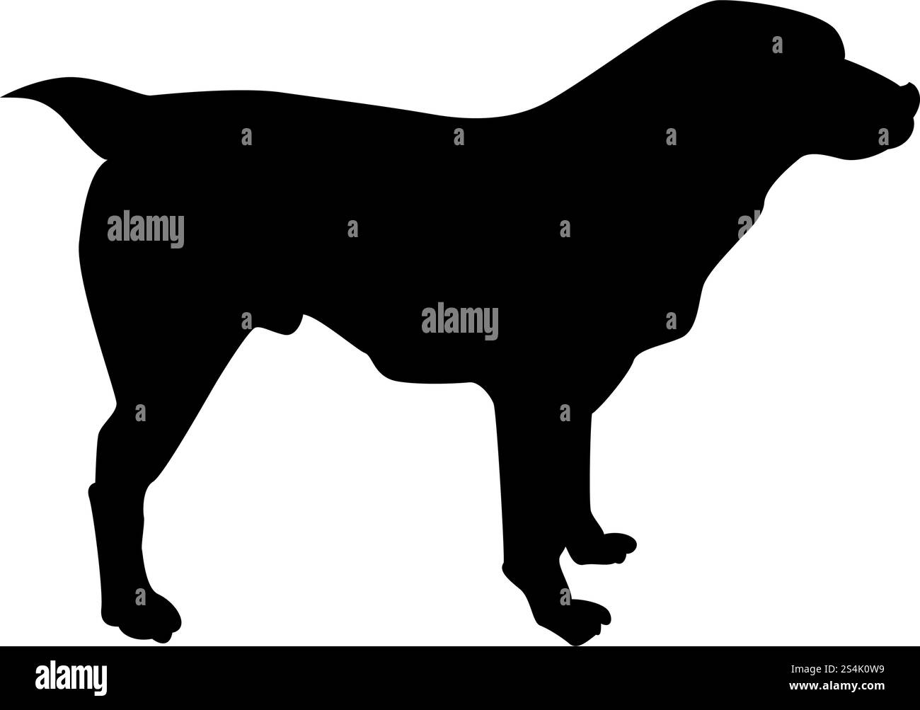 Zentralasiatischen Schaf Hund Silhouette. Glatte Vector Illustration. Stock Vektor