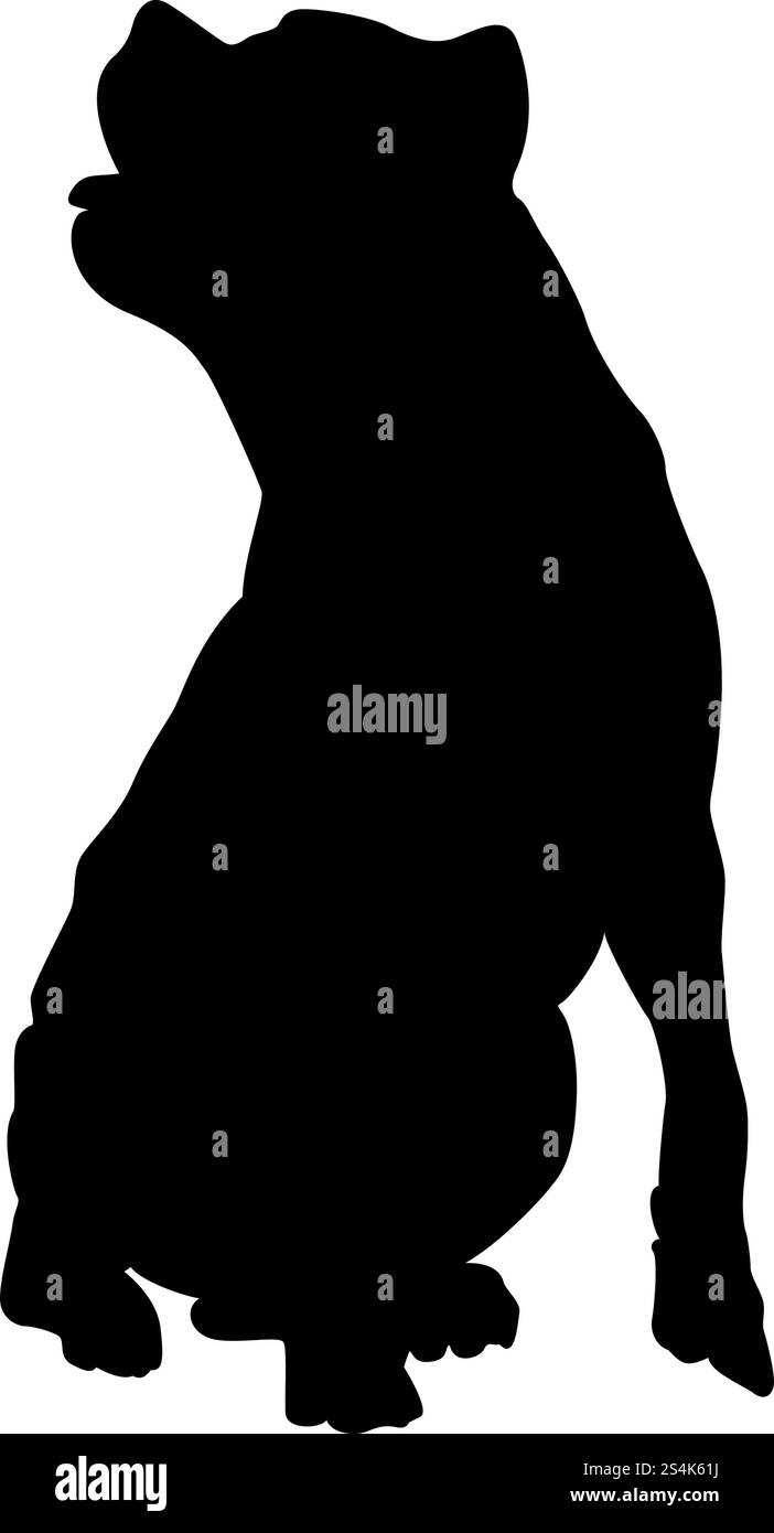 Pit Bull Terrier Hund Silhouette. Glatte Vector Illustration. Stock Vektor