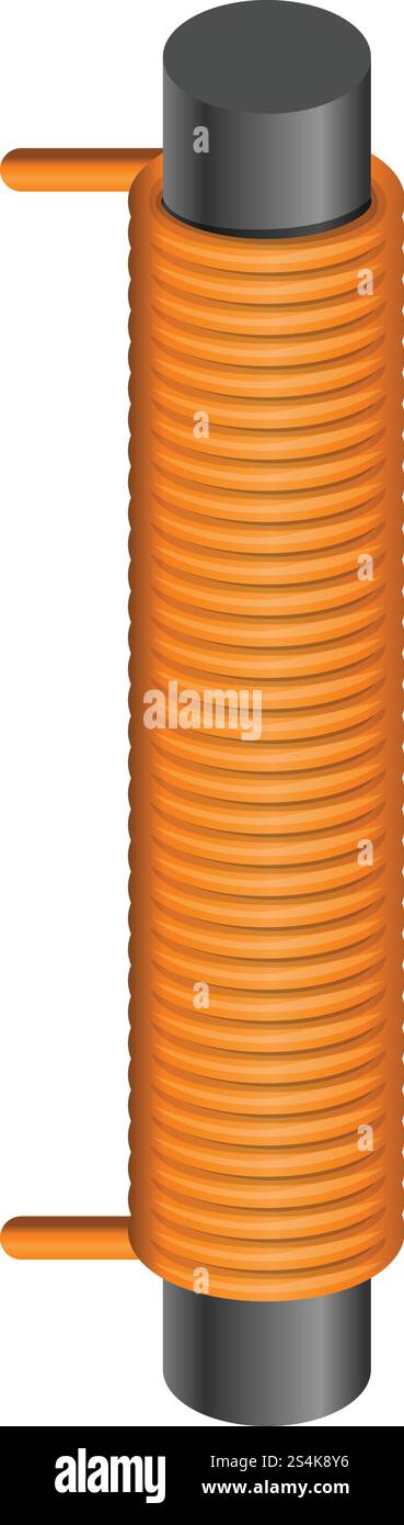 Symbol für Magnetfederspule. Cartoon des Magnetfederspulen-Vektorsymbols für Webdesign isoliert auf weißem Hintergrund. Magnet-Federspulen-Symbol, Cartoon-Stil Stock Vektor