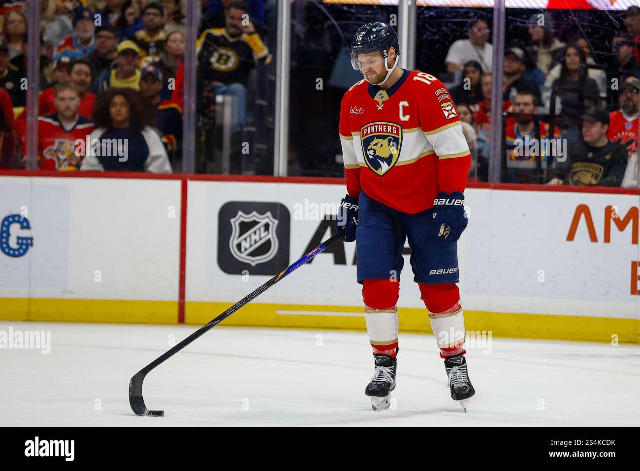 SUNRISE, FL - Florida Panthers Aleksander Barkov #16 in Aktion (Foto: Chris Arjoon) Stockfoto
