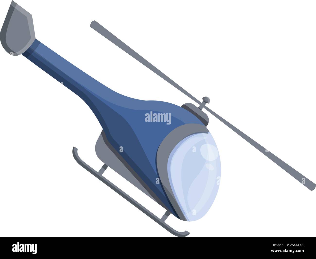 Symbol für den zivilen Hubschrauber. Cartoon des zivilen Hubschraubervektorsymbols für Webdesign isoliert auf weißem Hintergrund. Zivile Helikopter-Ikone, Cartoon-Stil Stock Vektor
