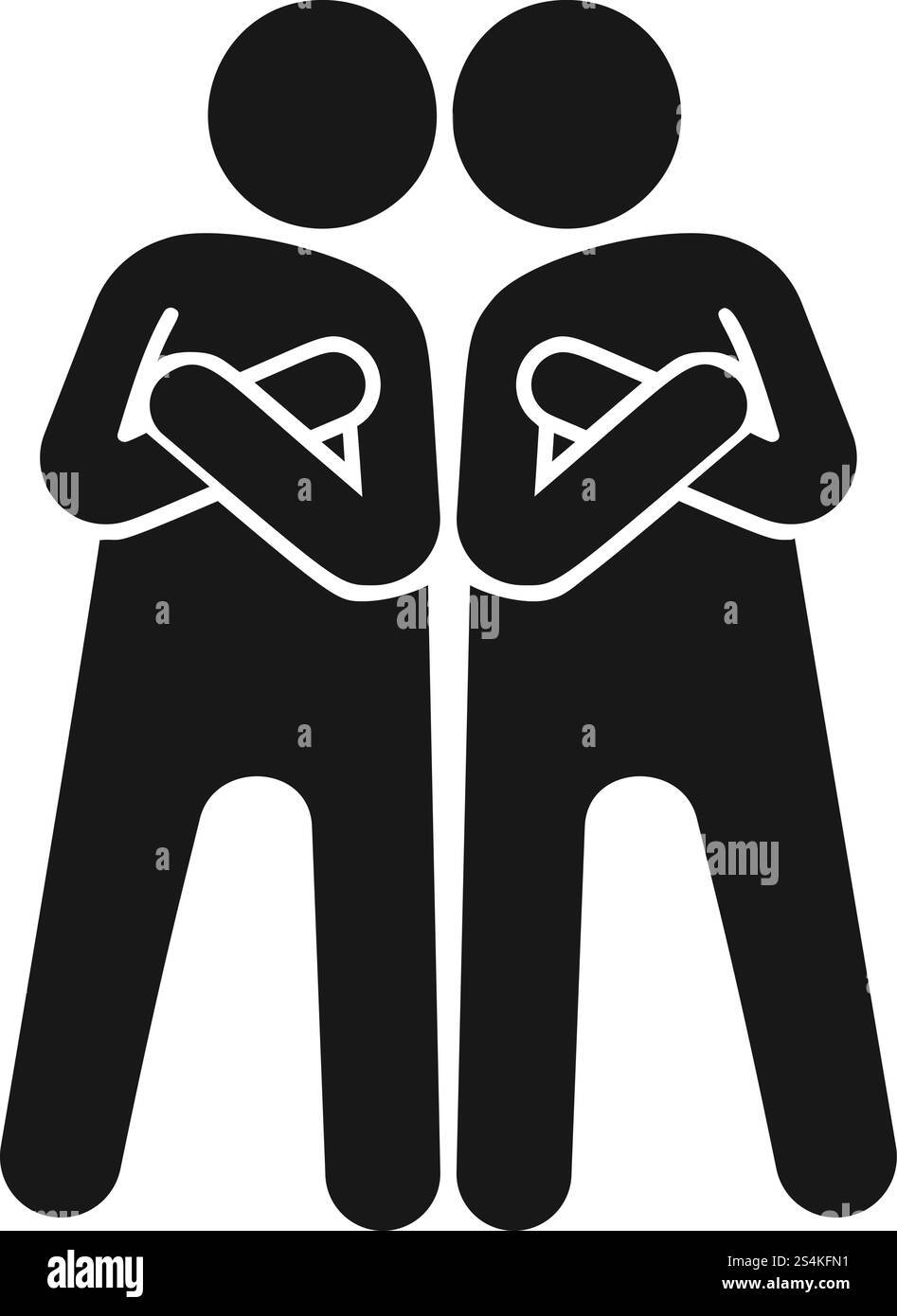 Symbol für Bruderschaft. Einfache Illustration des Vektorsymbols der Bruderschaft für Webdesign isoliert auf weißem Hintergrund. Bruderschaft-Symbol, schlichter Stil Stock Vektor