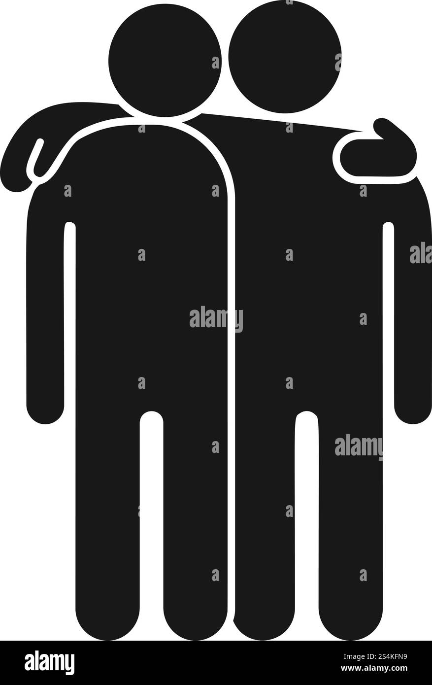 Symbol für Freundschaft. Einfache Illustration des Freundschaftsvektorsymbols für Webdesign isoliert auf weißem Hintergrund. Freundschaftssymbol, einfacher Stil Stock Vektor