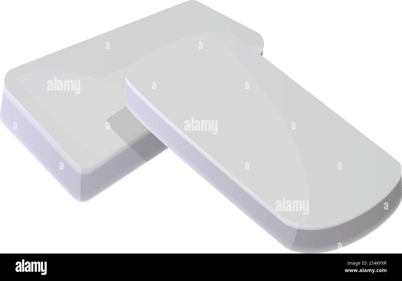 Weißes Zahnfleischsymbol. Cartoon des weißen Gummivektorsymbols für Webdesign isoliert auf weißem Hintergrund. Weiße Kaugummi-Ikone im Cartoon-Stil Stock Vektor