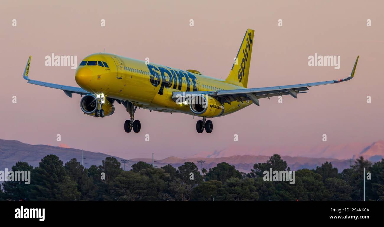 Las Vegas, Nevada - 1. Januar 2025: Flugzeuge auf dem McCarran International Airport in Las Vegas, Nevada Stockfoto
