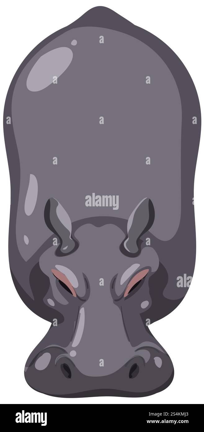 Abbildung eines Nilpferdes von oben Stockfoto