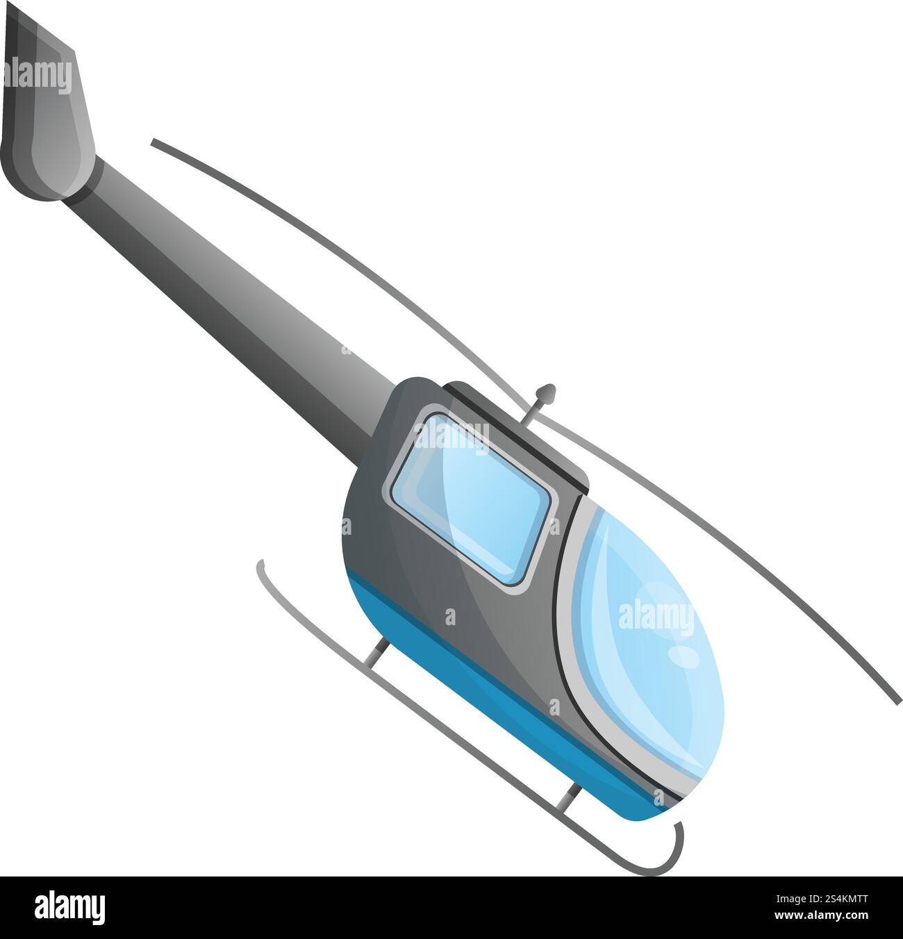 Graues Hubschraubersymbol. Cartoon des grauen Hubschraubervektorsymbols für Webdesign isoliert auf weißem Hintergrund. Graue Helikopter-Ikone im Cartoon-Stil Stock Vektor
