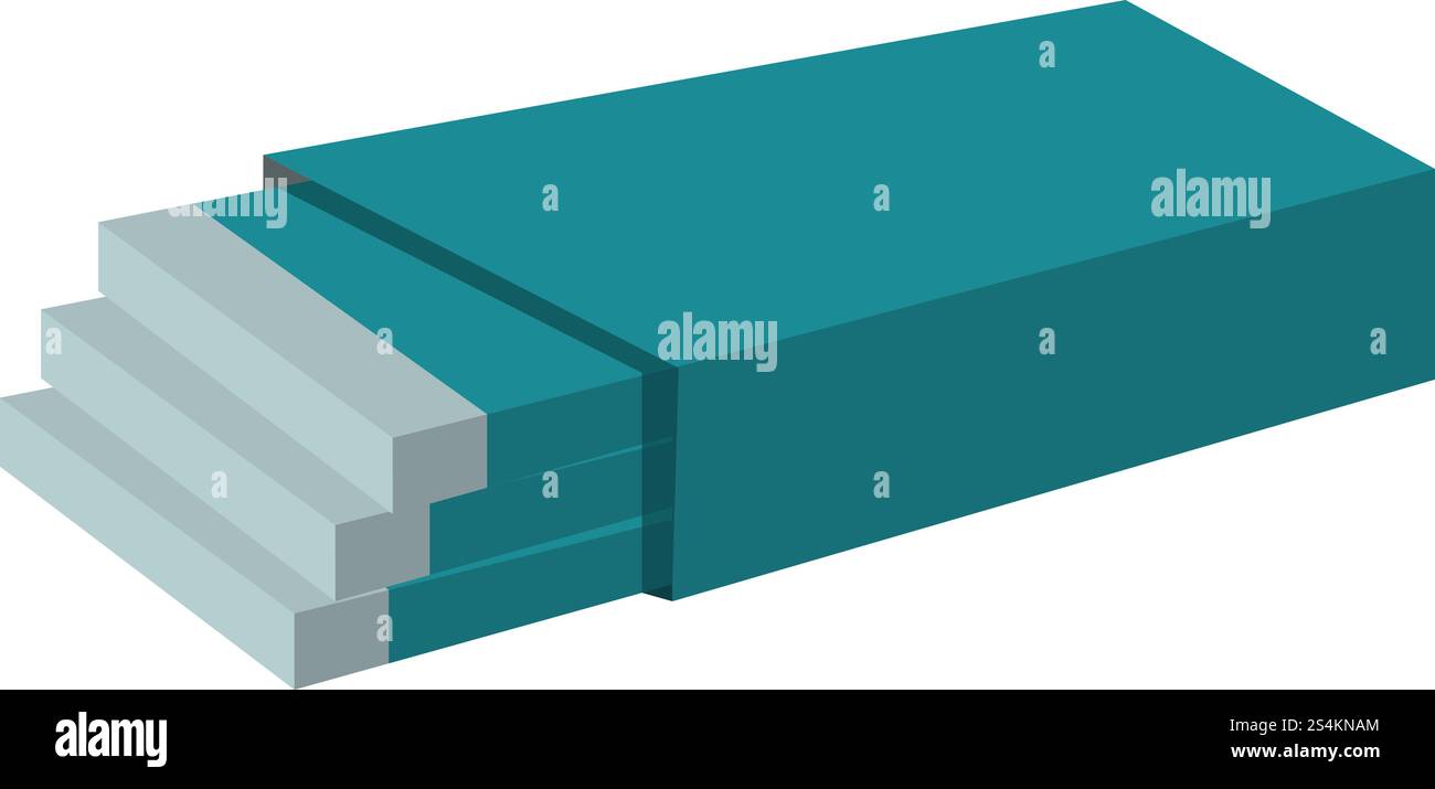 Symbol für Gummistickchen. Cartoon von Gummistickpackung Vektor-Symbol für Webdesign isoliert auf weißem Hintergrund. Das Symbol für die Gummistickerei im Cartoon-Stil Stock Vektor