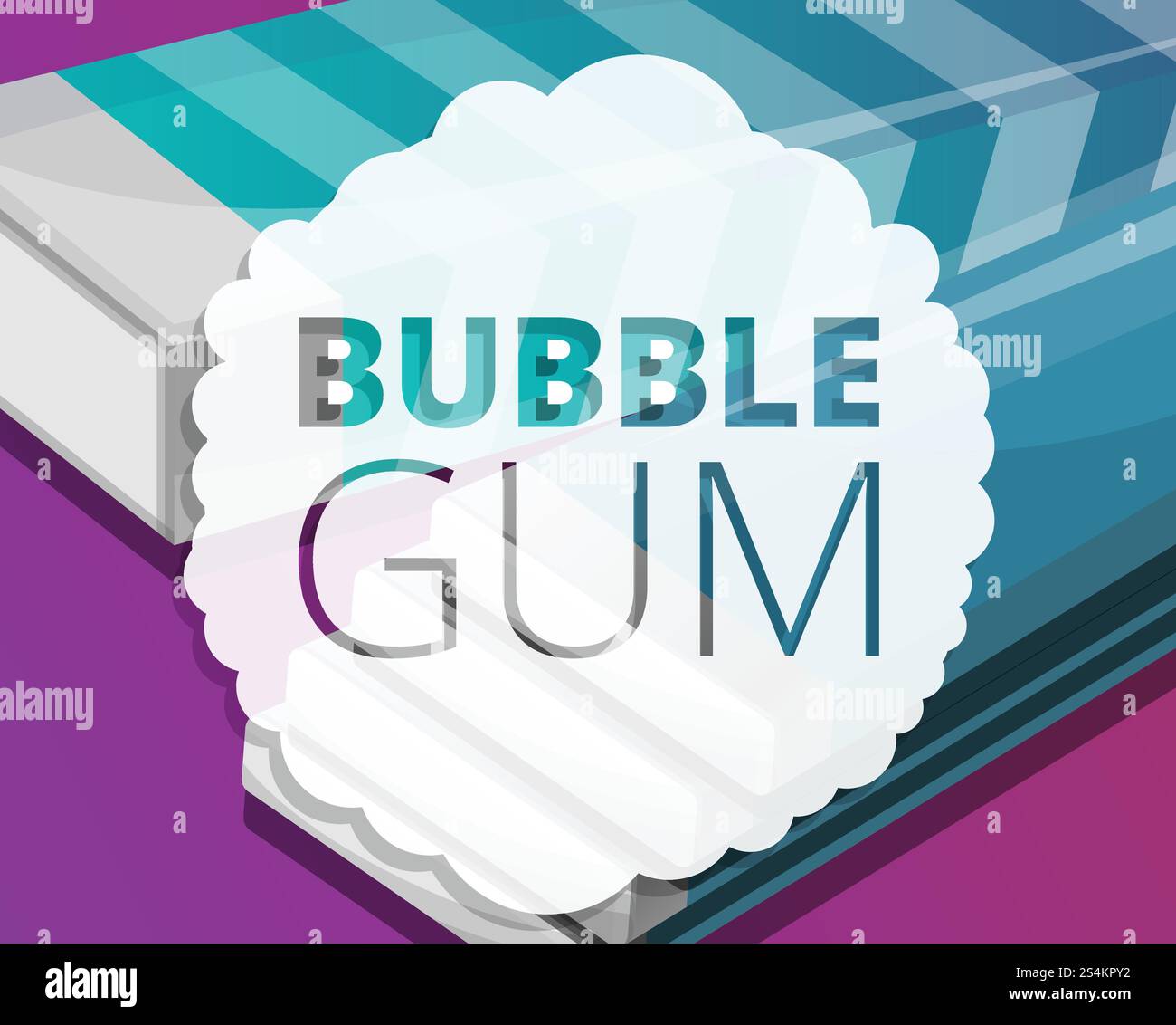 Hintergrund zum Konzept des Bubble-Gum-Stick-Packens. Zeichentrickillustration von Bubble Gum Stick Pack Vektor Konzept Hintergrund für Web Design. Bubble Gum Stick Pack Konzept Hintergrund, Zeichentrickstil Stock Vektor