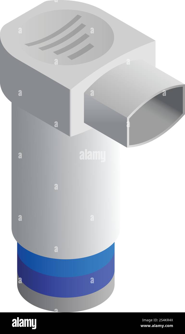 Symbol für Inhalator. Isometrisch des Inhalator-Vektorsymbols für Webdesign isoliert auf weißem Hintergrund. Symbol für Inhalator, isometrisch Stock Vektor