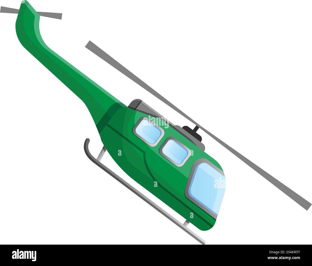 Militär Green Helikopter Symbol. Cartoon des grünen Hubschraubervektorsymbols für Web-Design isoliert auf weißem Hintergrund. Military Green Helikopter Ikone im Cartoon-Stil Stock Vektor