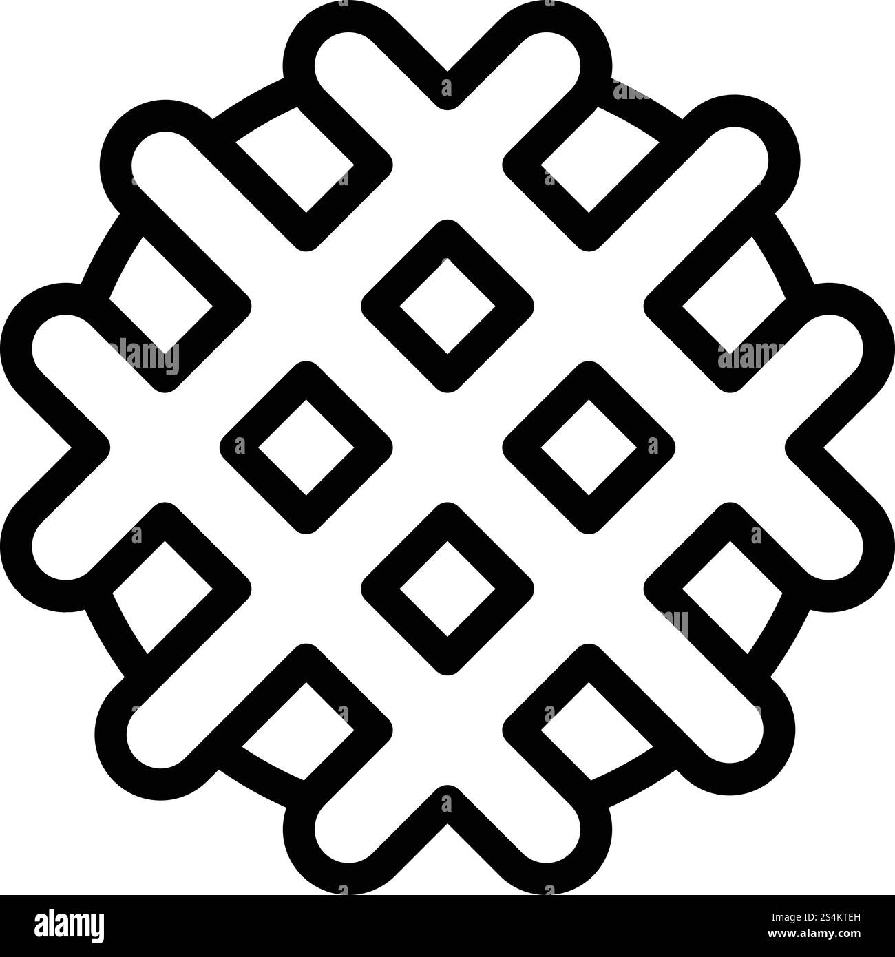 Waffelkeks-Symbol. Umrisswaffle Keksvektor-Symbol für Webdesign isoliert auf weißem Hintergrund. Waffelkekse, Outline-Stil Stock Vektor